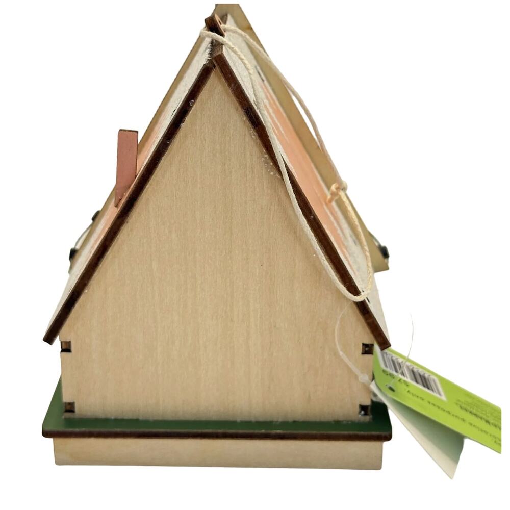 Mid Century Modern A-Frame House Lasercut Wood Christmas Ornament NEW Tags - Picture 3 of 3